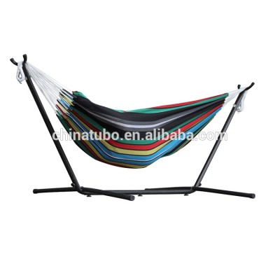 Single/double outdoor leisure camping hammock swing chair with stand